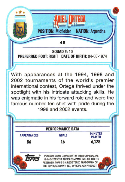 2023 Topps Argentina Fileteado Ariel Ortega #48 Argentina