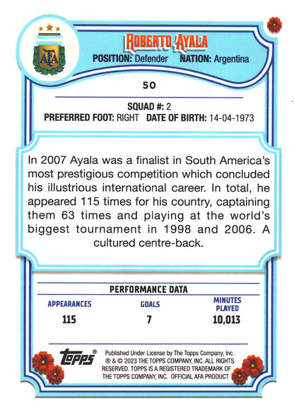 2023 Topps Argentina Fileteado Roberto Ayala #50 Argentina