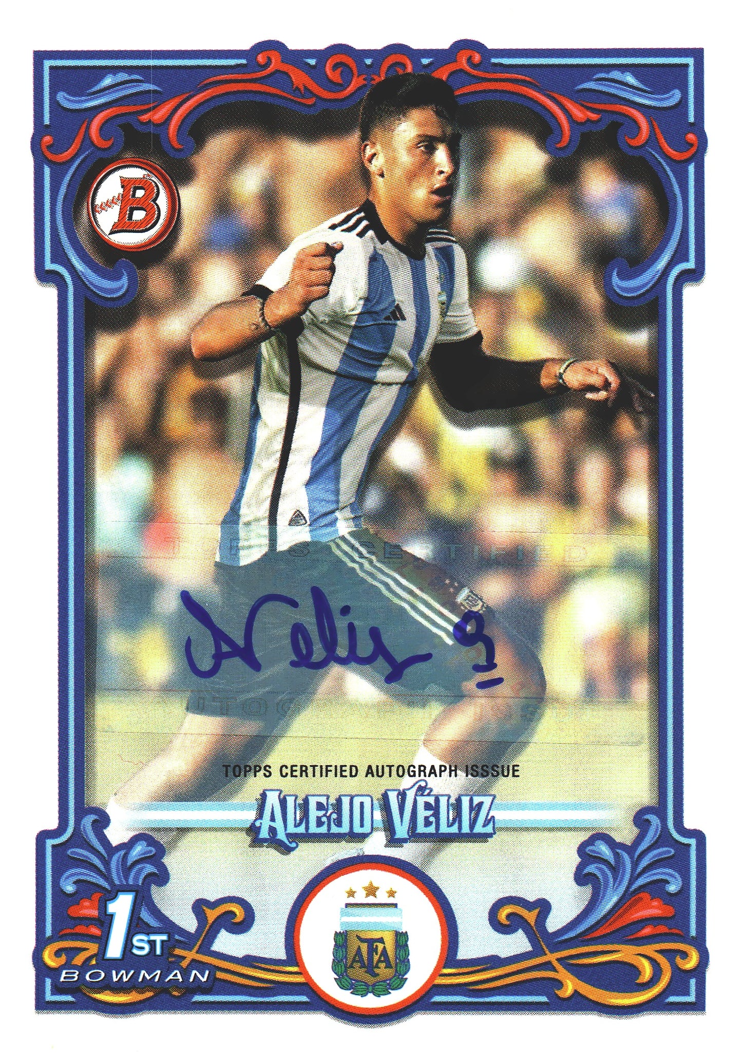 2023 Topps Argentina Fileteado Alejo Velez Autograph 1st Bowman #36 Argentine