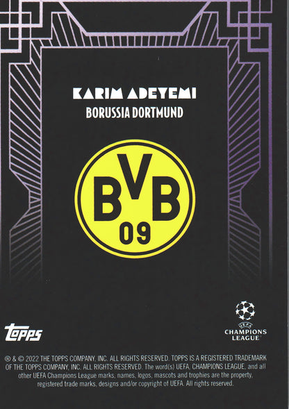 2022 Topps Deco UCC Karim Adeyemi Purple /25 BVB Dortmund