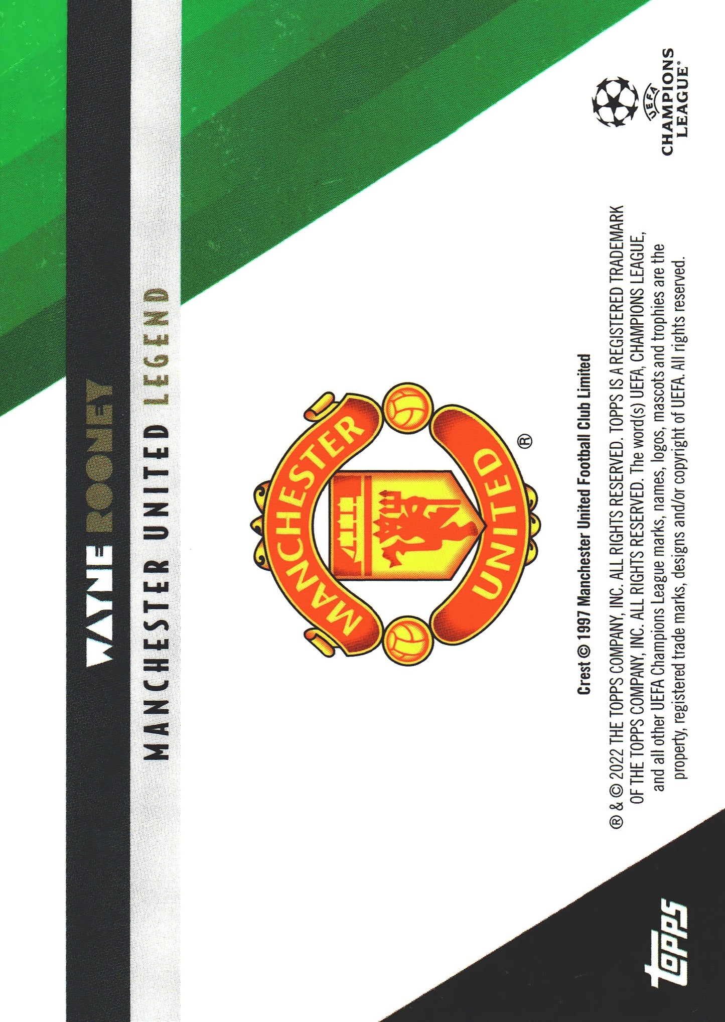 2022 Topps Deco UCC Wayne Rooney Legends Green /99 Manchester United