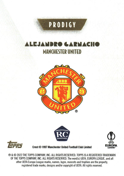 2022 Topps Deco UCC Alejandro Garnacho Prodigy RC Manchester United