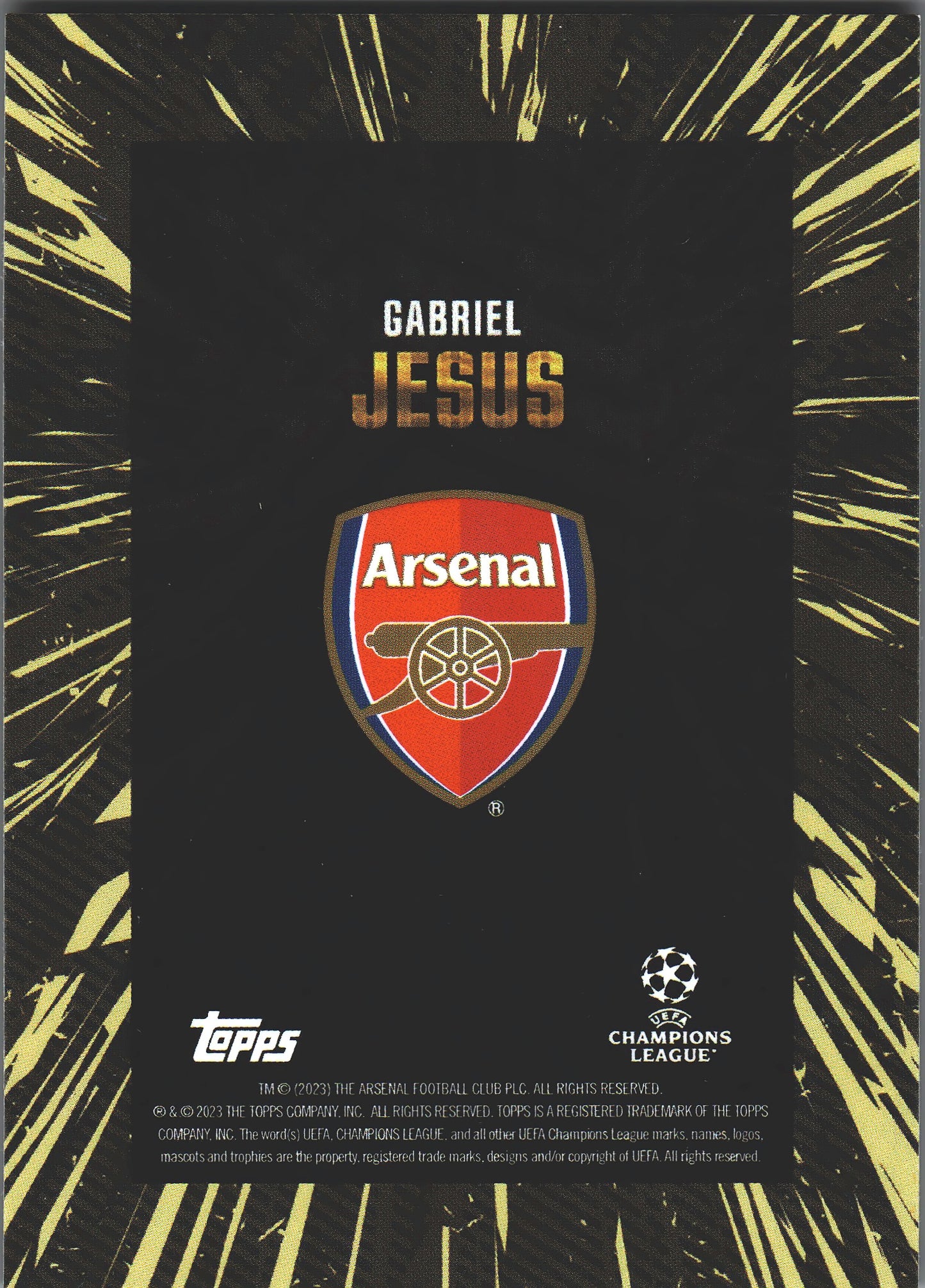 2023 Topps Gold x Whip UCC Gabriel Jesus Arsenal