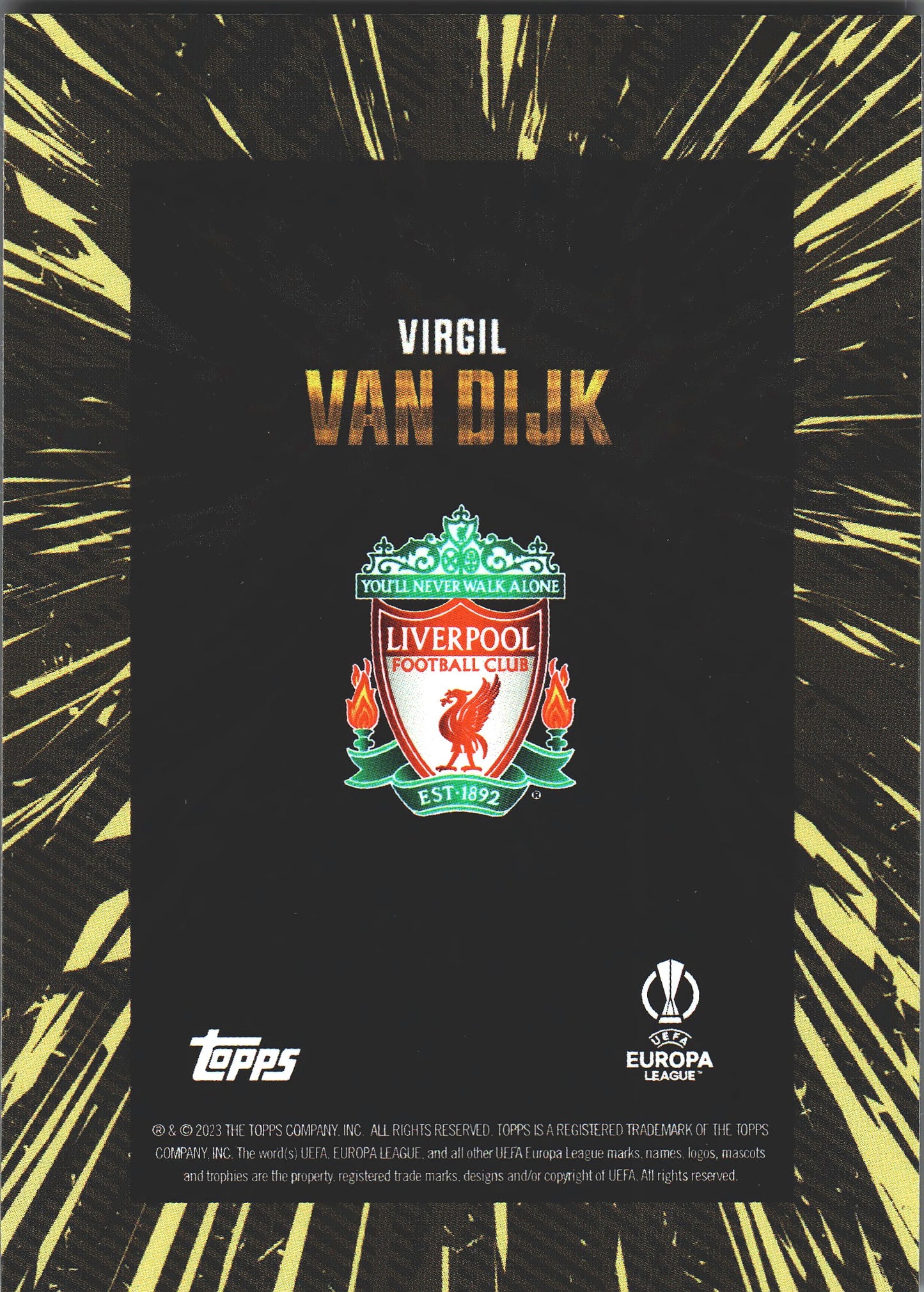 2023 Topps Gold x Whip UCC Virgil van Dijk Liverpool