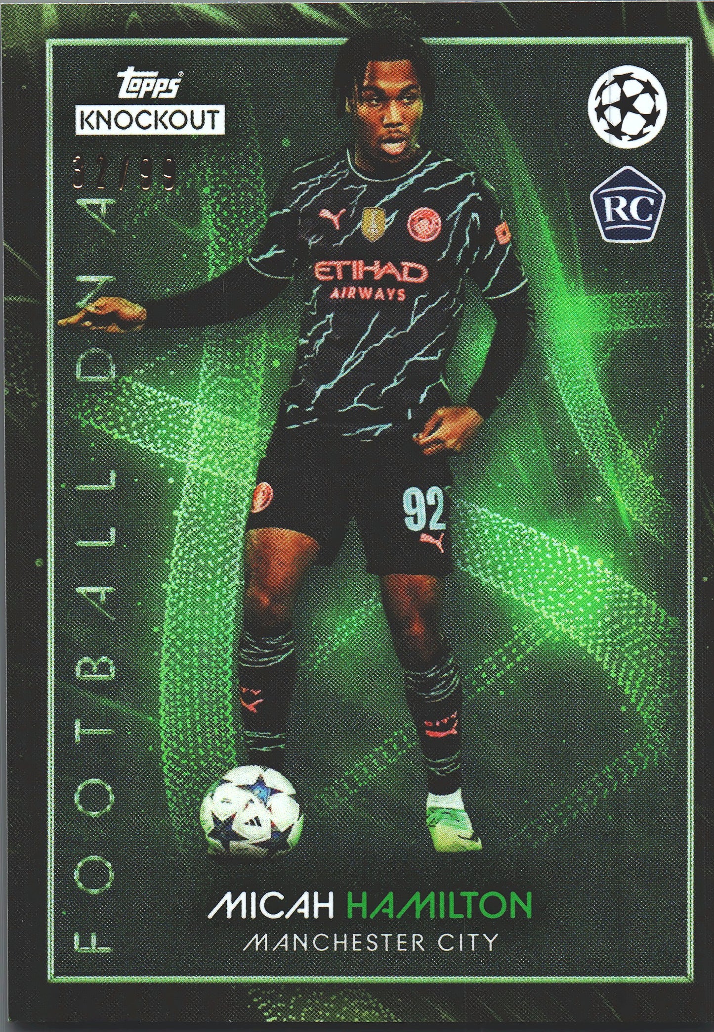 2023 Topps Knockout UCC Micah Hamilton Green /99 RC Manchester City