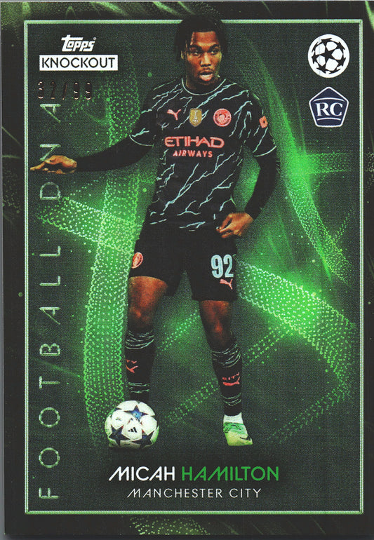 2023 Topps Knockout UCC Micah Hamilton Green /99 RC Manchester City