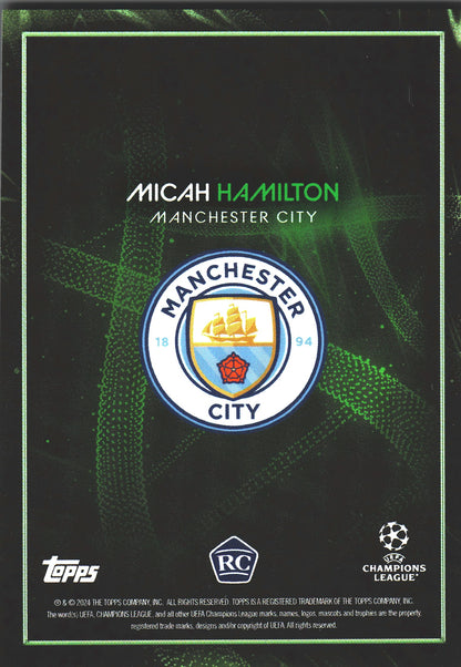 2023 Topps Knockout UCC Micah Hamilton Green /99 RC Manchester City