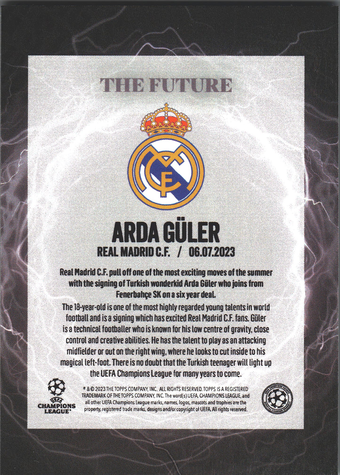 2023 Topps UCC Summer Signings Arda Guler The Future Real Madrid