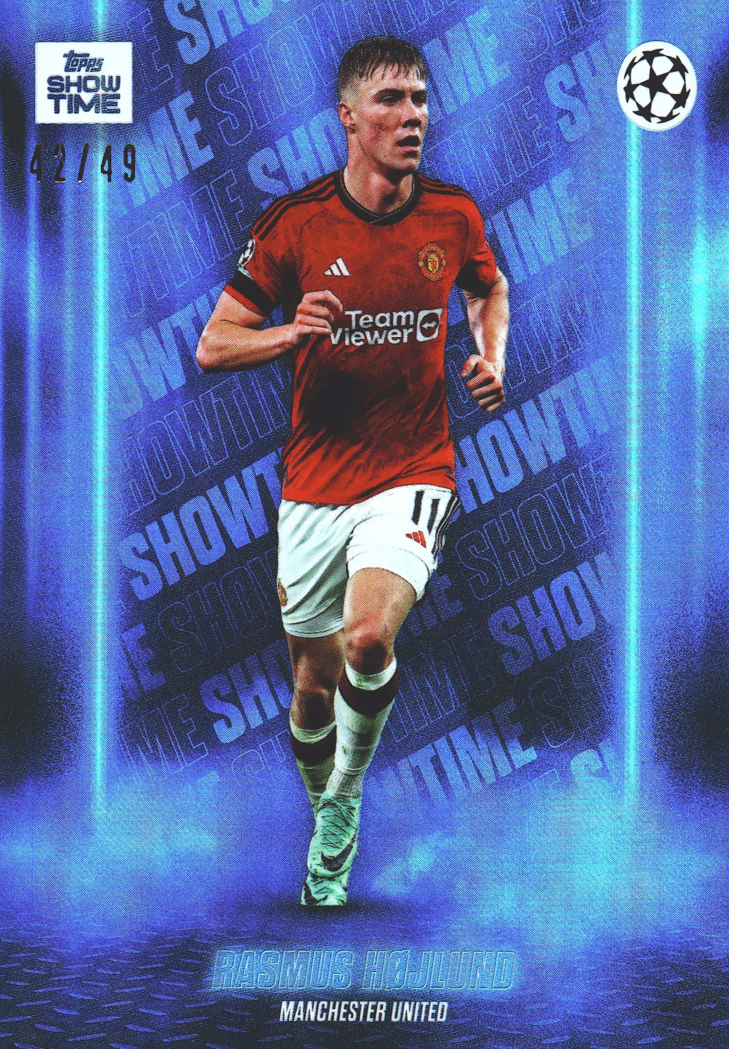 2023 Topps Showtime Rasmus Hojlund Blue /49 Manchester United