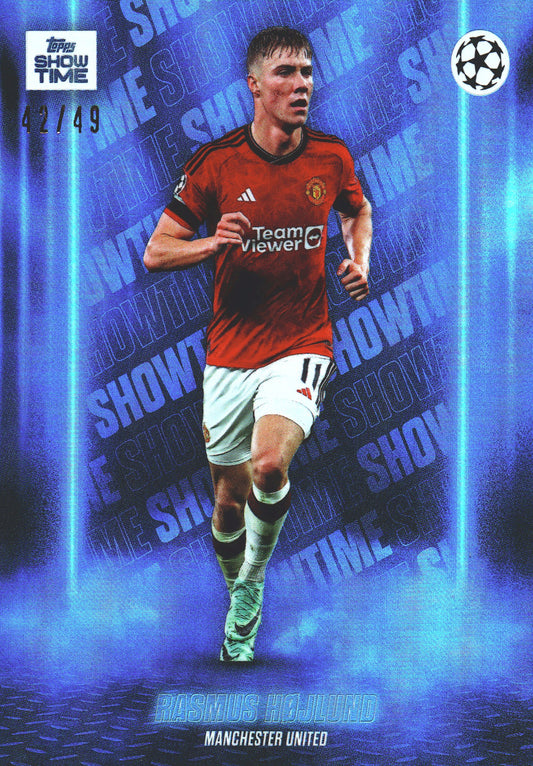 2023 Topps Showtime Rasmus Hojlund Blue /49 Manchester United