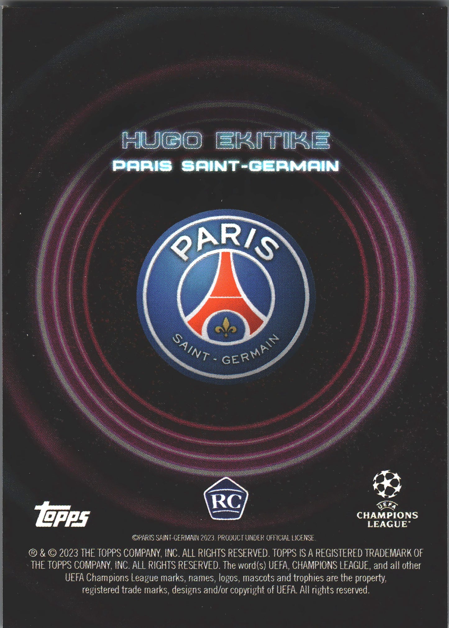 2022 Topps Showtime Hugo Ekitike RC Paris Saint Germain