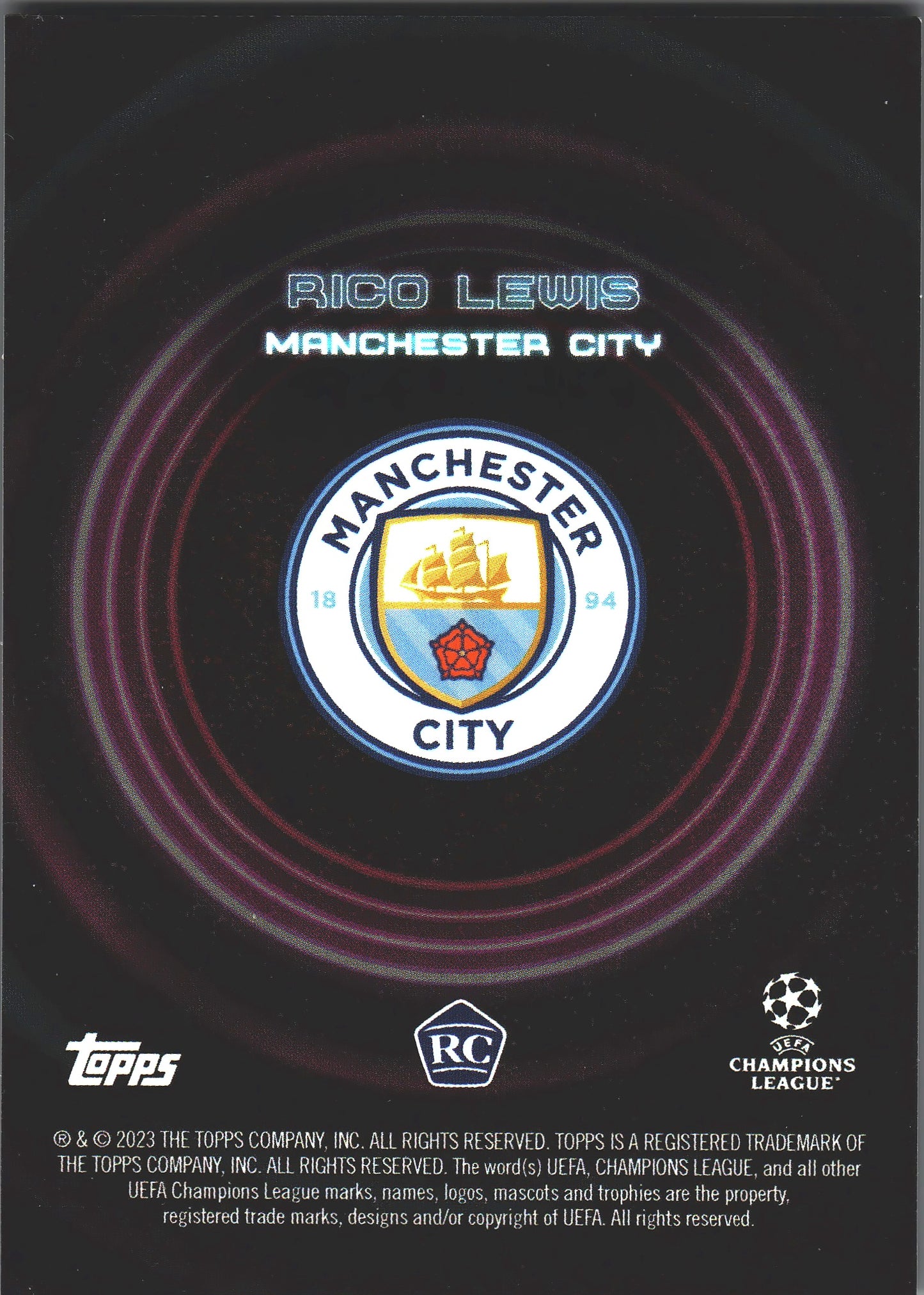 2022 Topps Showtime Rico Lewis RC Manchester City