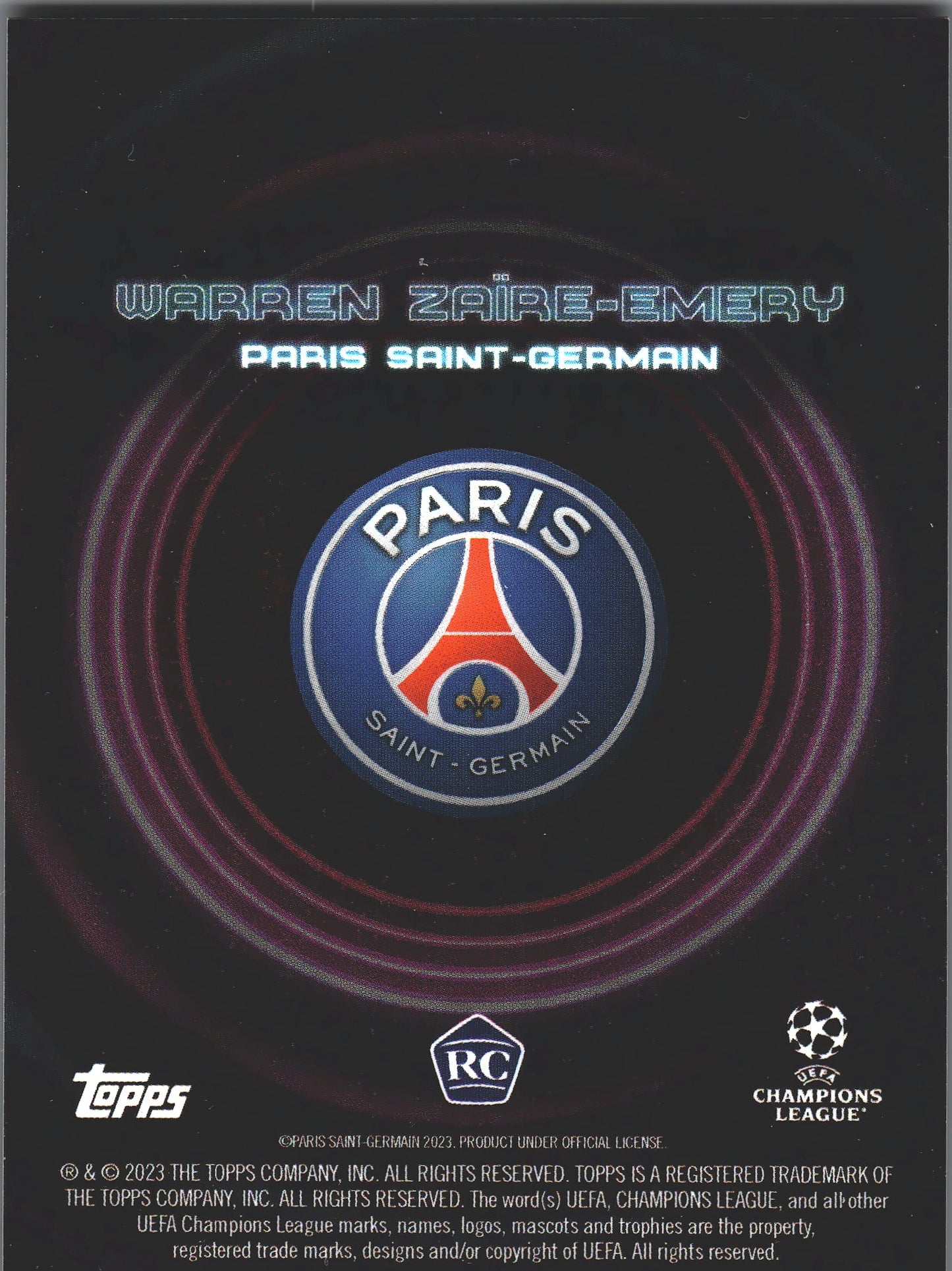 2022 Topps Showtime Warren Zaire-Emery RC Paris Saint Germain