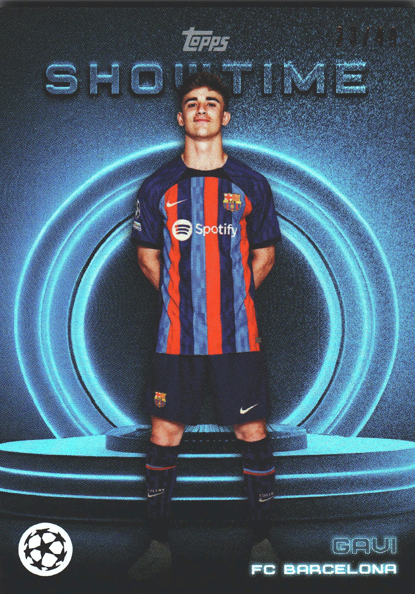 2022 Topps Showtime Gavi Blue /49 FC Barcelone