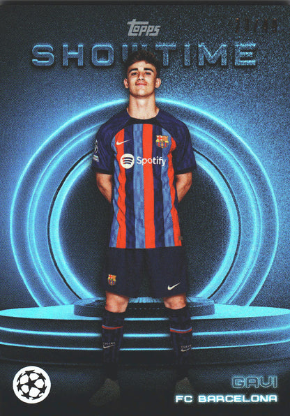 2022 Topps Showtime Gavi Blue /49 FC Barcelone