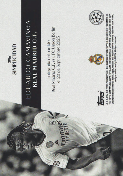 2023 Topps Simplicidad UCC Eduardo Camavinga Real Madrid