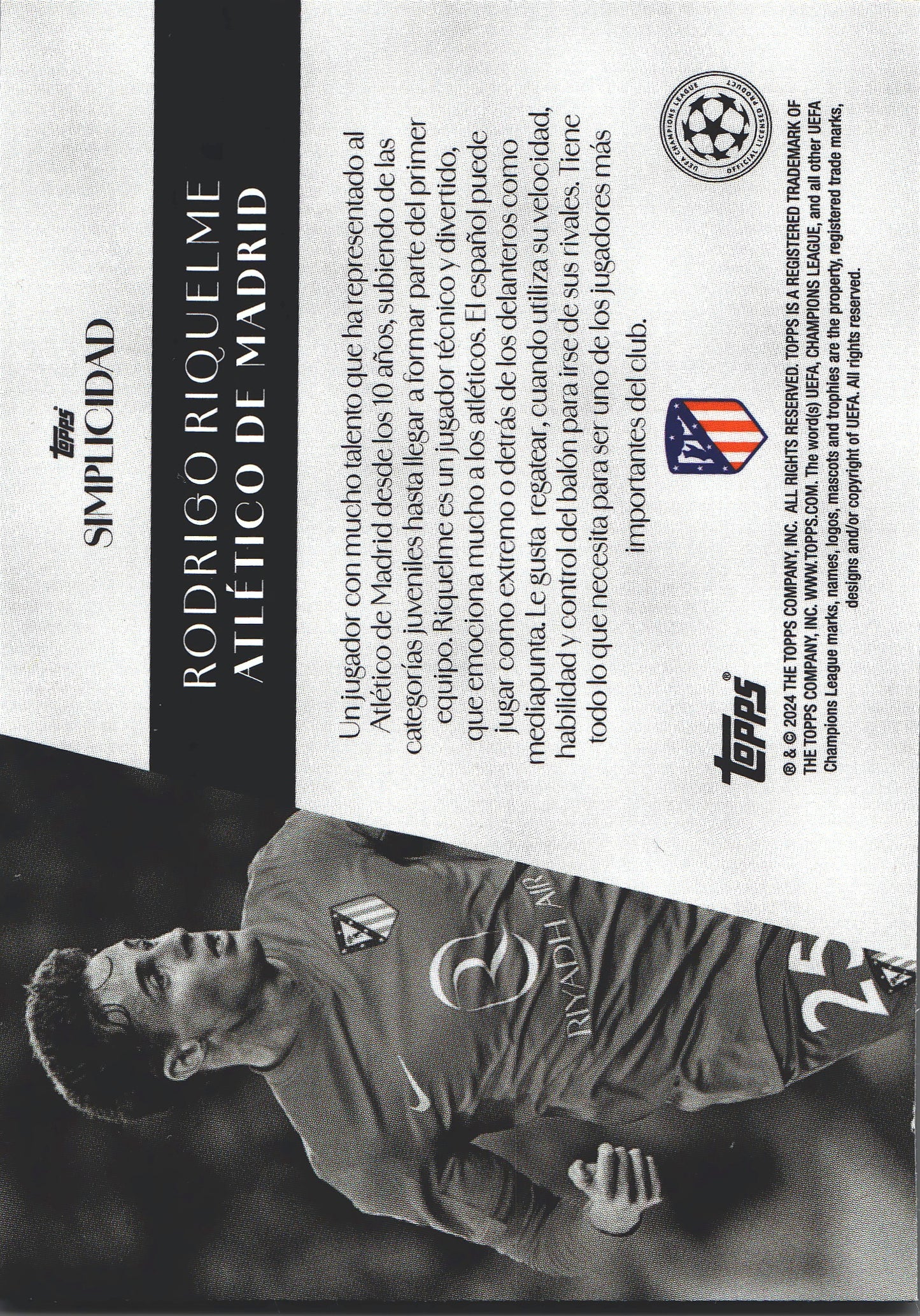 2023 Topps Simplicidad UCC Rodrigo Riquelme Atletico Madrid