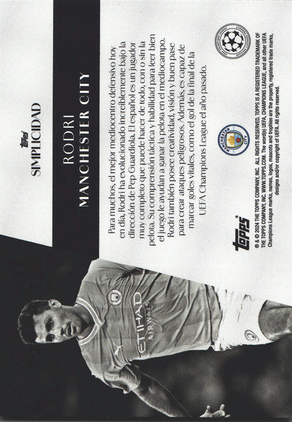 2023 Topps Simplicidad UCC Rodri Manchester City