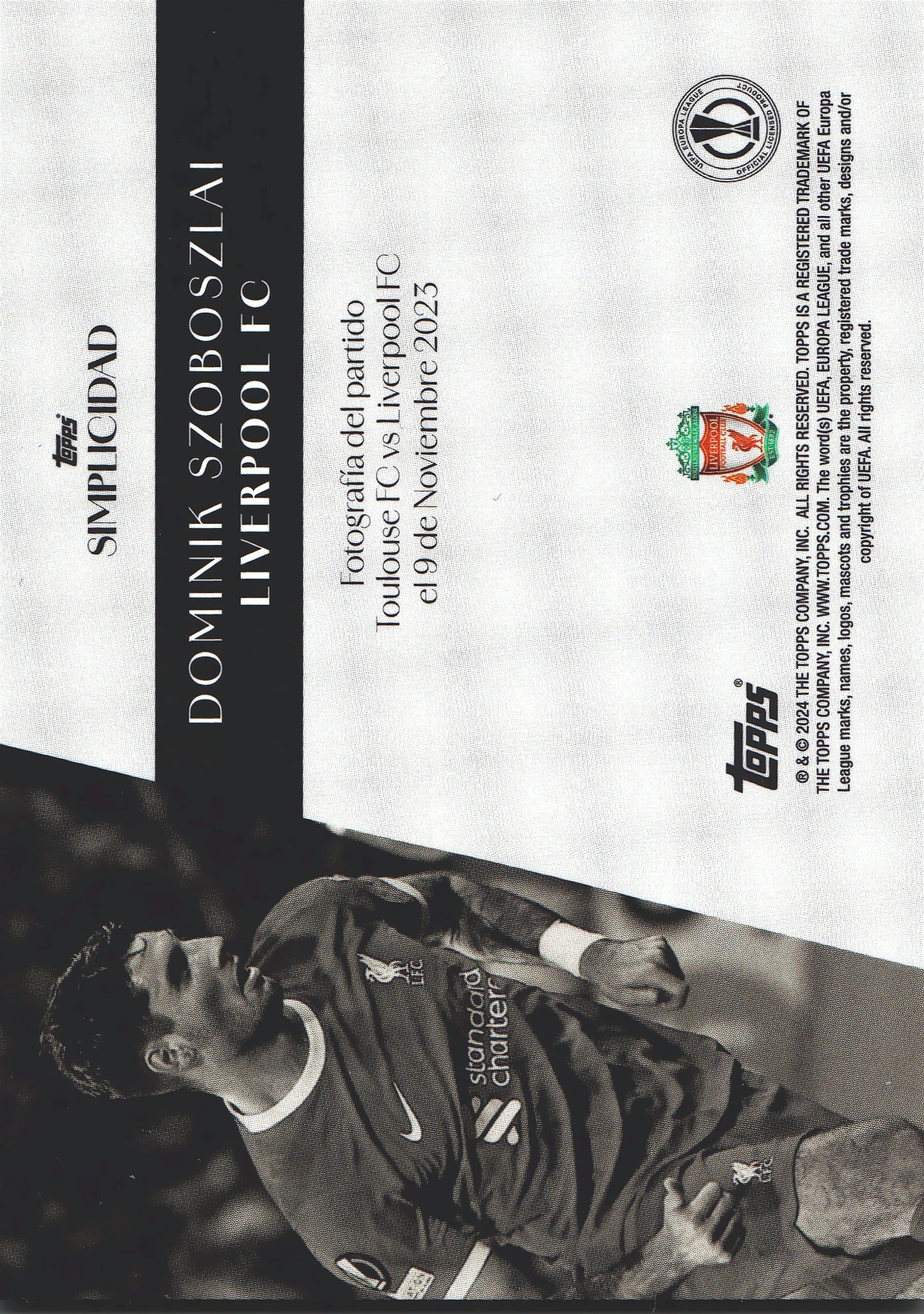 2023 Topps Simplicidad UCC Dominik Szoboszlai Liverpool