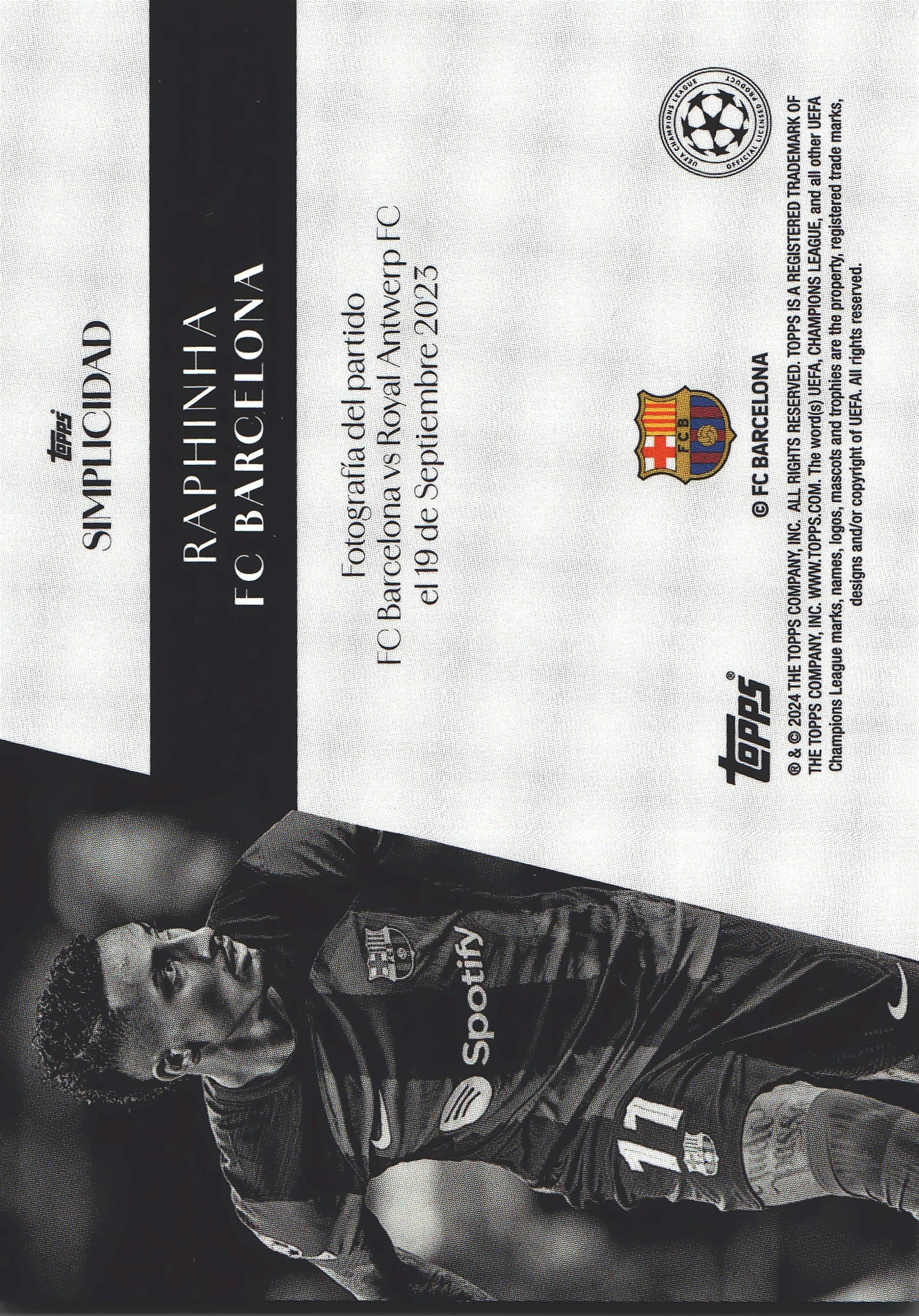 2023 Topps Simplicidad UCC Raphinha FC Barcelone