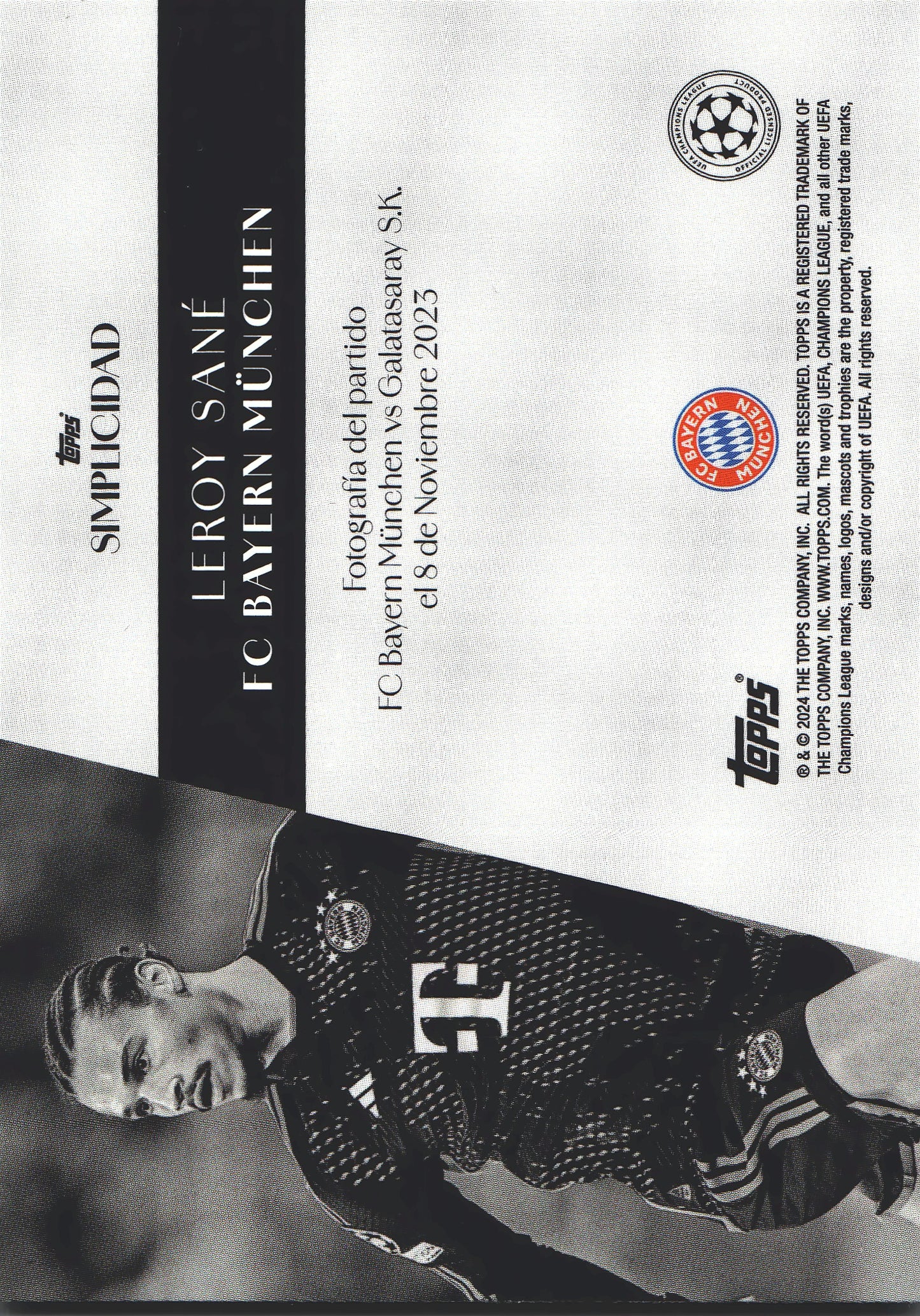 2023 Topps Simplicidad UCC Leroy Sane Bayern Munich