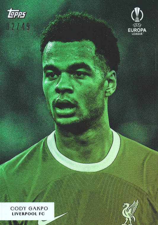 2023 Topps Simplicidad UCC Cody Gakpo Green /49 Liverpool
