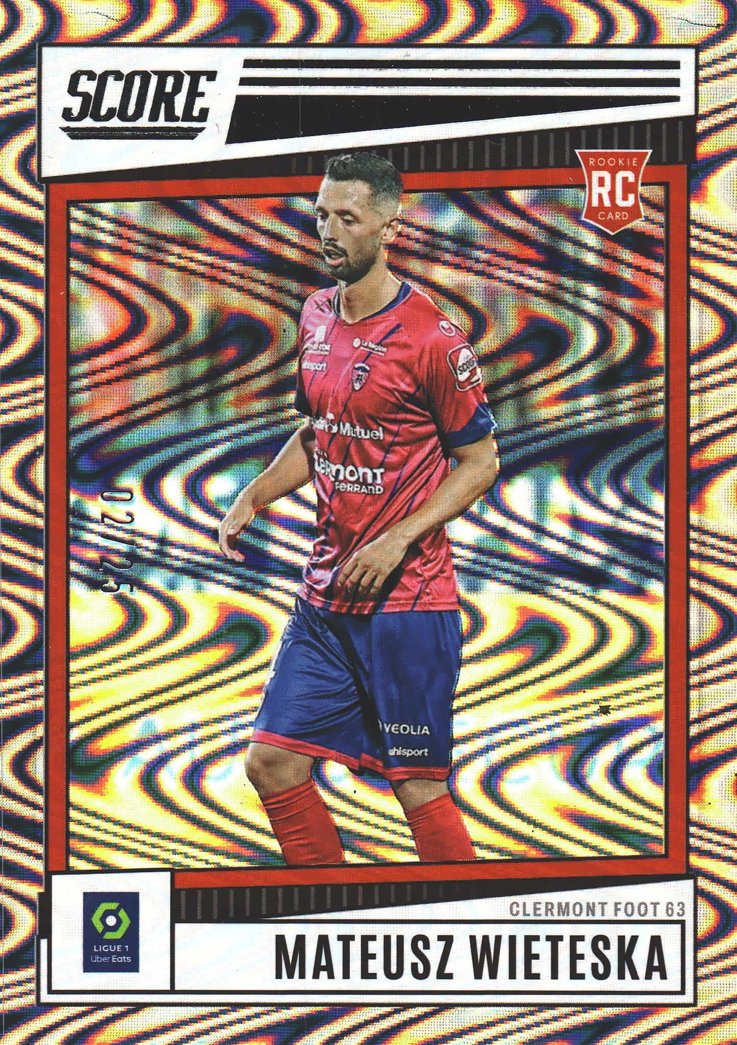 2022 Panini Score Ligue 1 Mateusz Wieteska RC Silver Swirl /25 #47 Clermont Foot