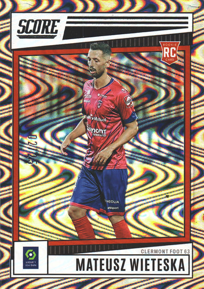 2022 Panini Score Ligue 1 Mateusz Wieteska RC Silver Swirl /25 #47 Clermont Foot