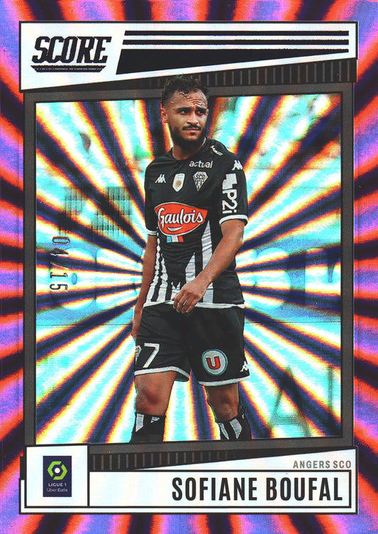 2022 Panini Score Ligue 1 Sofiane Boufal Purple Lazer /15 #19 Angers SCO