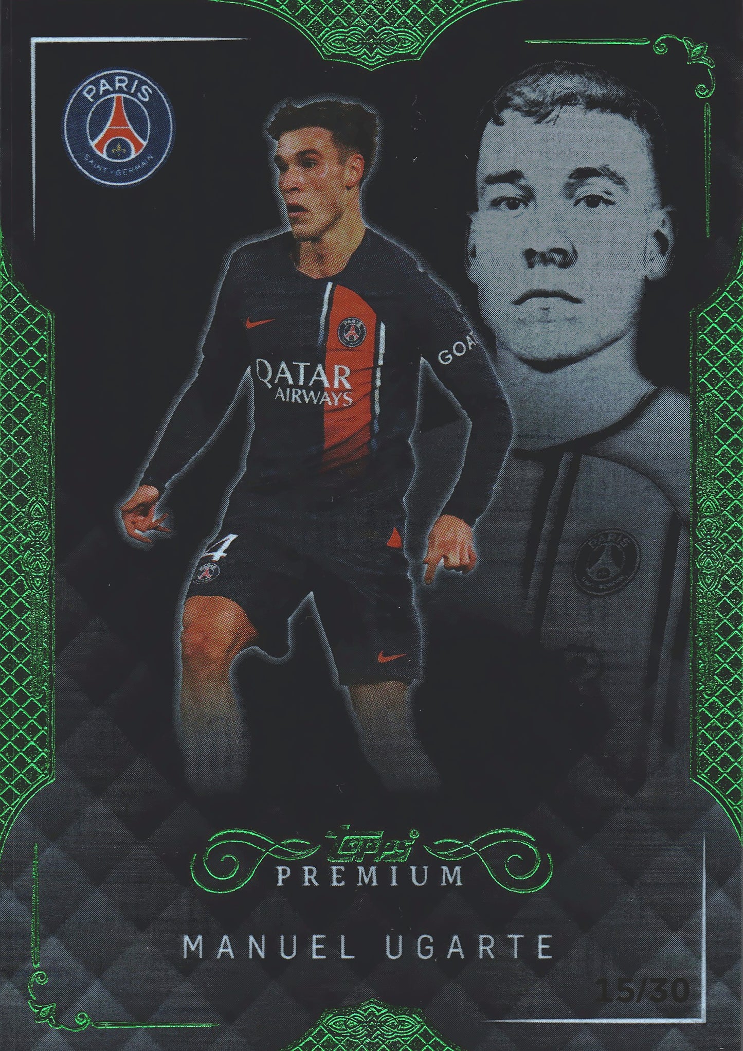 2023 Topps Premium Manuel Ugarte Black Emerald /30 #35 PSG
