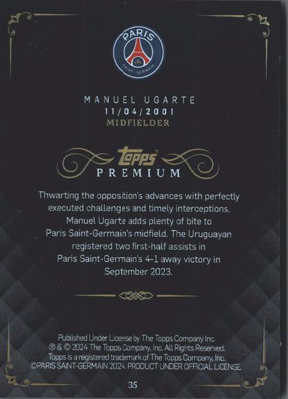 2023 Topps Premium Manuel Ugarte Black Emerald /30 #35 PSG