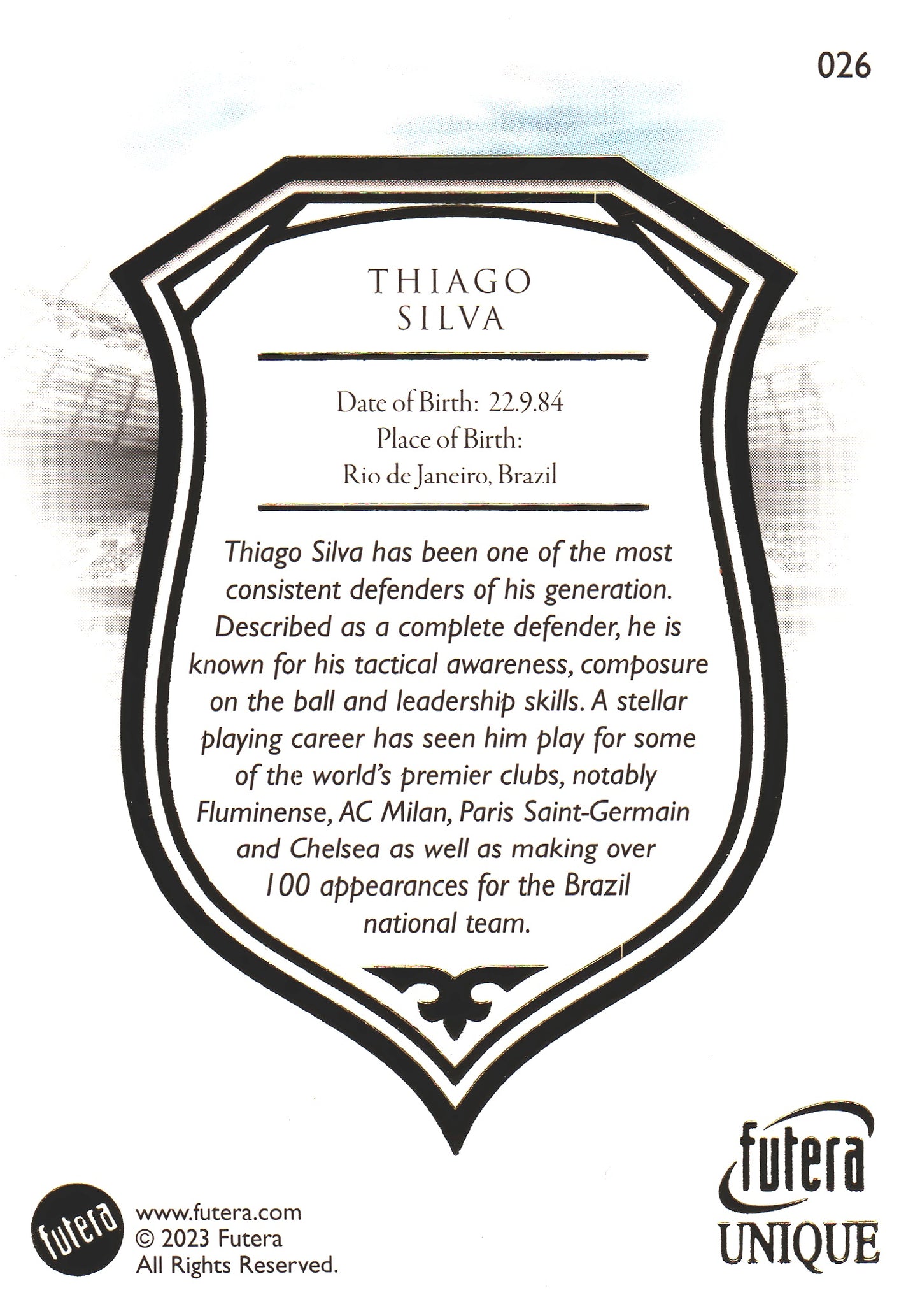 2023 Futera Unique Thiago Silva #26 Bresil