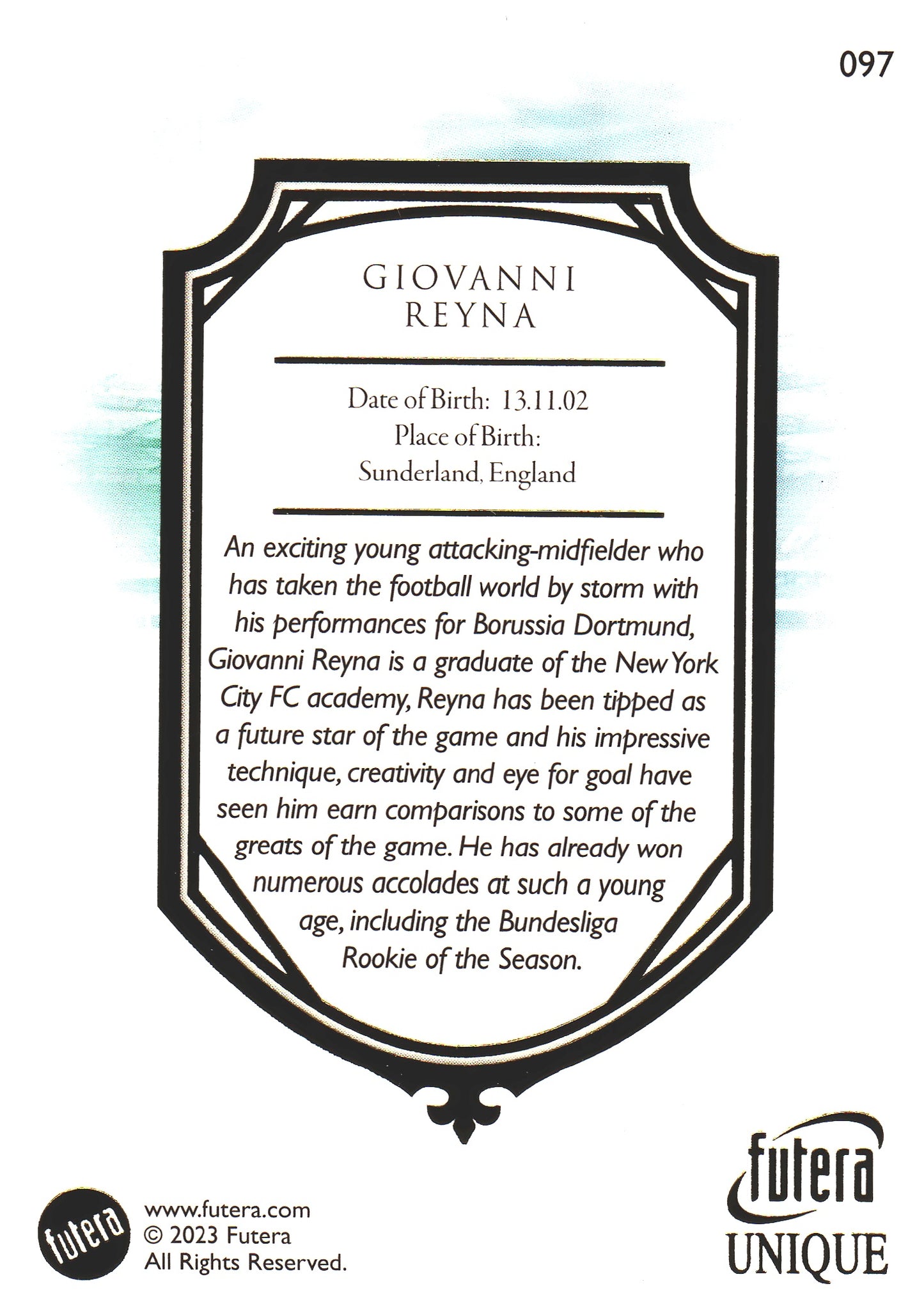 2023 Futera Unique Giovanni Reyna Next #97 USA