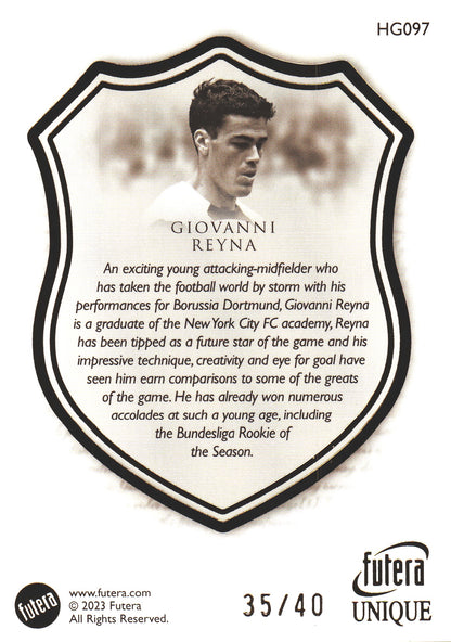2023 Futera Unique Giovanni Reyna Heritage Gold /40 #HG097 USA
