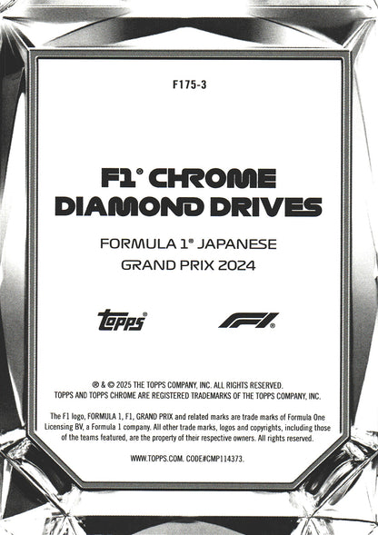 2025 Topps Chrome Formula 1 Diamond Drives Formula 1 Japanese Grand Prix 2024 #F175-3