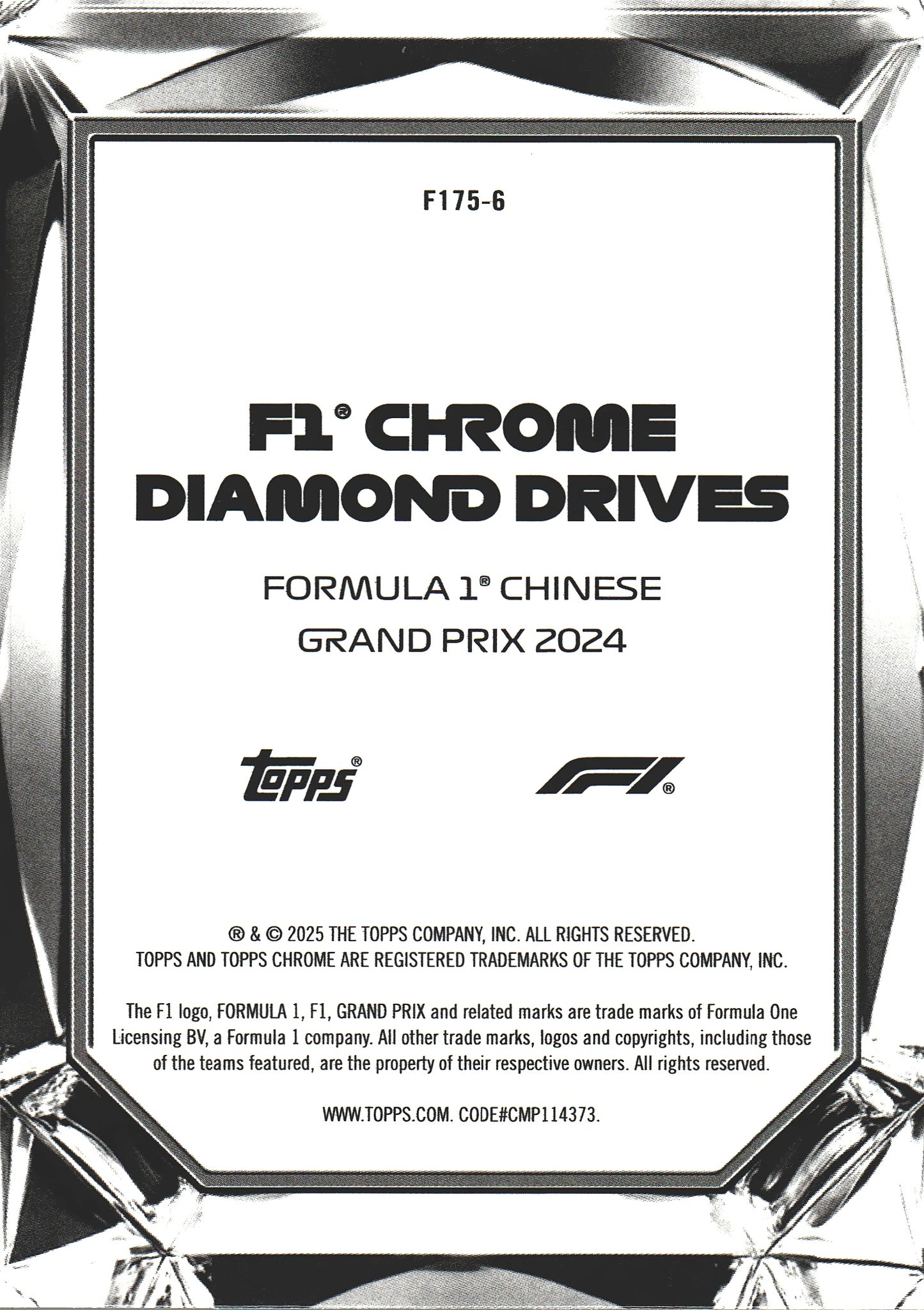 2025 Topps Chrome Formula 1 Diamond Drives Formula 1 Chinese Grand Prix 2024 #F175-6