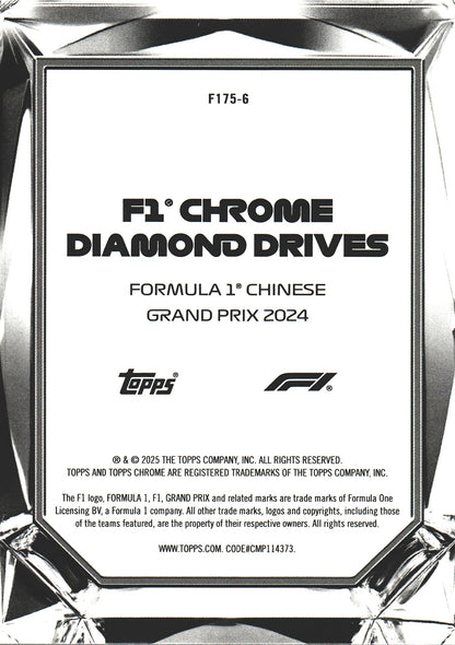 2025 Topps Chrome Formula 1 Diamond Drives Formula 1 Chinese Grand Prix 2024 #F175-6