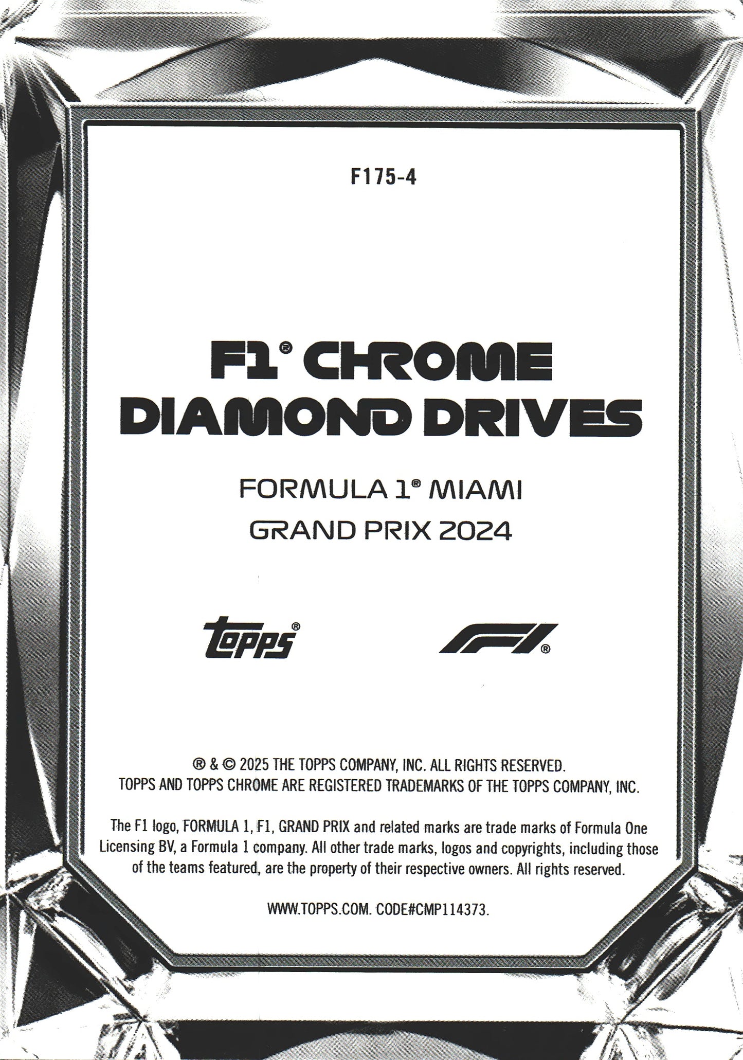2025 Topps Chrome Formula 1 Diamond Drives Formula 1 Miami Grand Prix 2024 #F175-4