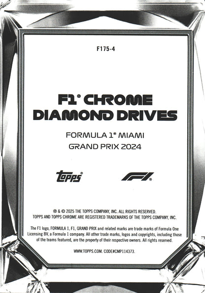 2025 Topps Chrome Formula 1 Diamond Drives Formula 1 Miami Grand Prix 2024 #F175-4