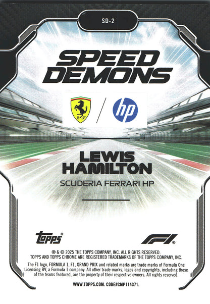 2025 Topps Chrome Formula 1 Speed Demons Lewis Hamilton #SD-2 Ferrari