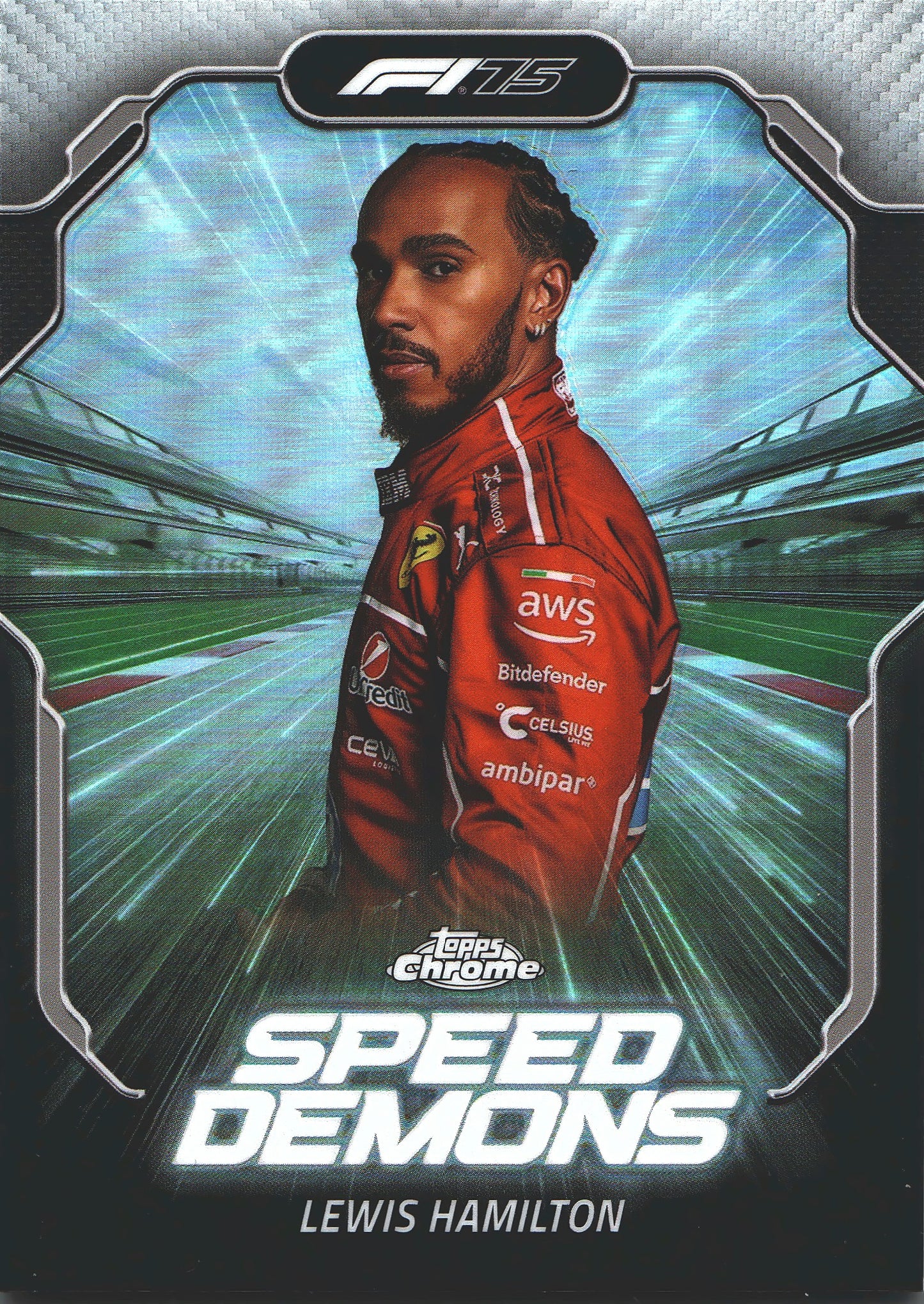 2025 Topps Chrome Formula 1 Speed Demons Lewis Hamilton #SD-2 Ferrari