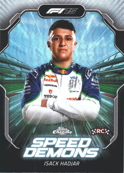 2025 Topps Chrome Formula 1 Speed Demons Isack Hadjar #SD-5 Visa Cash App RB
