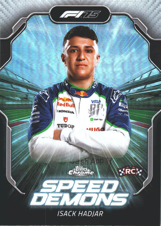 2025 Topps Chrome Formula 1 Speed Demons Isack Hadjar #SD-5 Visa Cash App RB