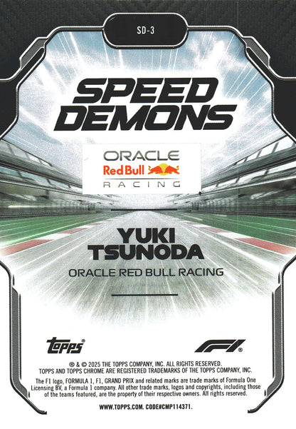 2025 Topps Chrome Formula 1 Speed Demons Yuki Tsunoda #SD-3 Red Bull