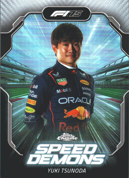 2025 Topps Chrome Formula 1 Speed Demons Yuki Tsunoda #SD-3 Red Bull