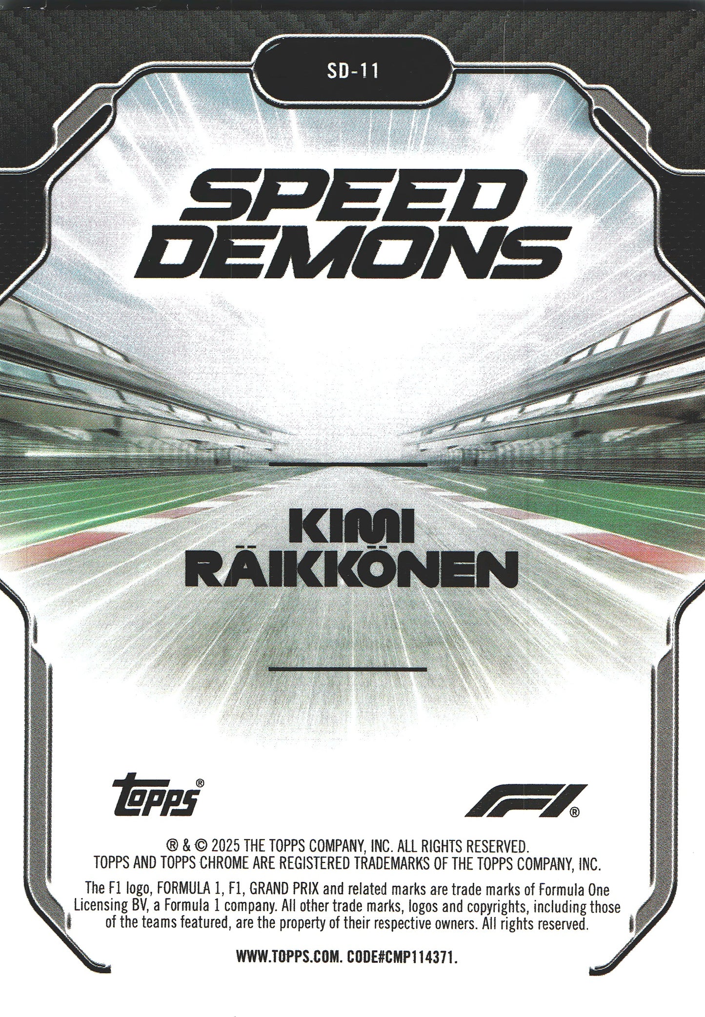 2025 Topps Chrome Formula 1 Speed Demons Kimi Raikkonen #SD-11 Ferrari