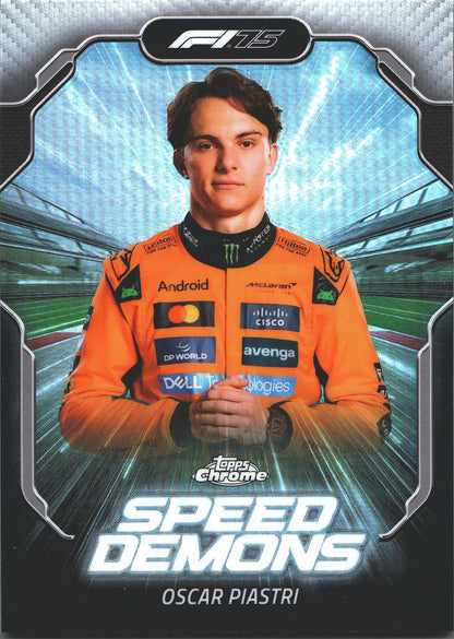 2025 Topps Chrome Formula 1 Speed Demons Oscar Piastri #SD-4 McLaren