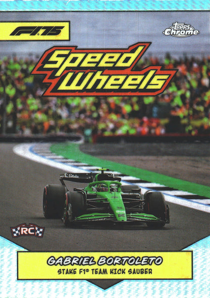 2025 Topps Chrome Formula 1 1975 Speed Wheels Gabriel Bortoleto #75-KICK KICK Sauber