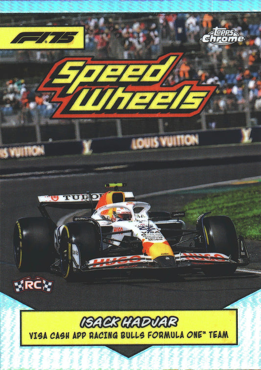2025 Topps Chrome Formula 1 1975 Speed Wheels Isack Hadjar #75-VCARB Visa Cash App RB