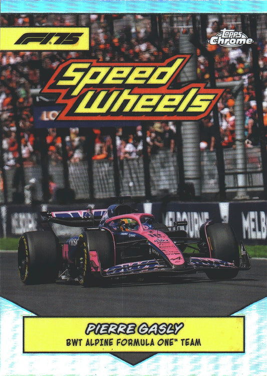 2025 Topps Chrome Formula 1 1975 Speed Wheels Pierre Gasly #75-ALP Alpine